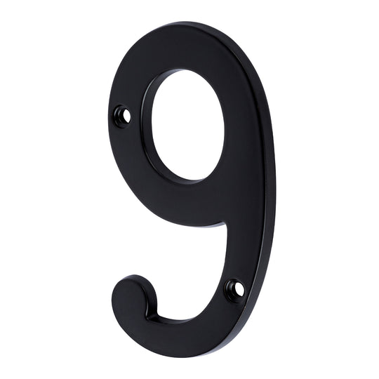 NUCH-9N Número 9 de latón sólido 4", negro,  HERMEX