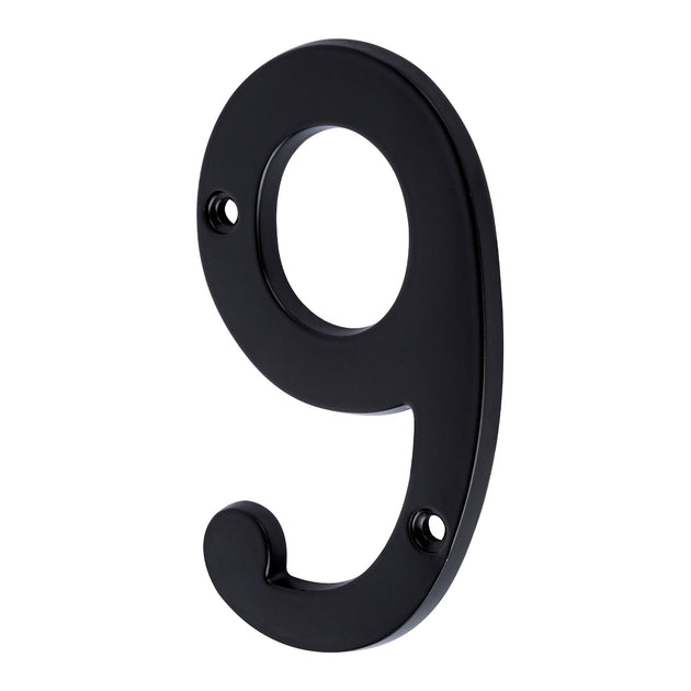 NUCH-9N Número 9 de latón sólido 4", negro,  HERMEX