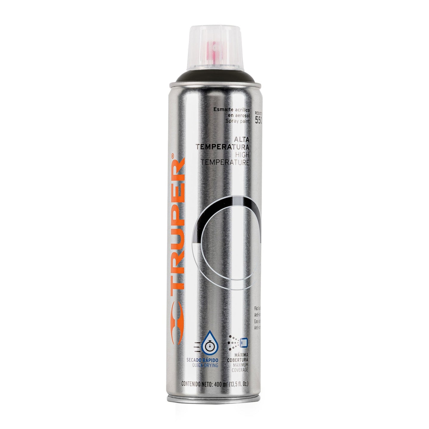 PA-ALTE-N Pintura en aerosol alta temp. bote esbelto, negro, 400 ml