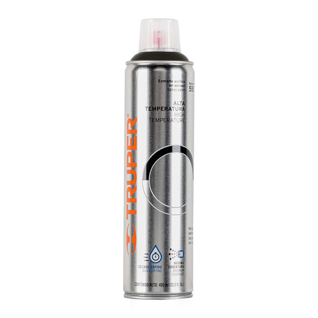 PA-ALTE-N Pintura en aerosol alta temp. bote esbelto, negro, 400 ml