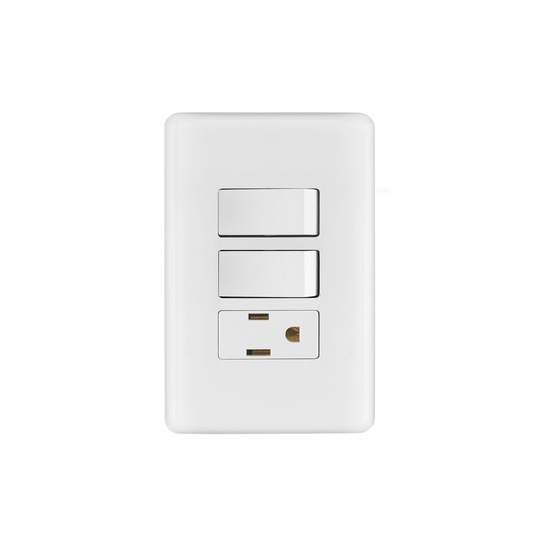 PA-APCO-B2 Placa armada con contacto y 2 interruptores sencillos, Basic