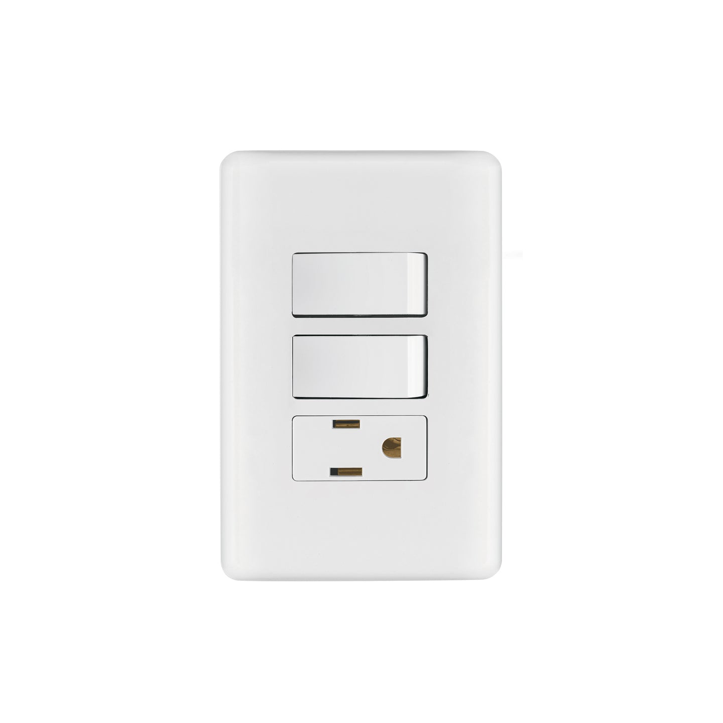PA-APCO-B2 Placa armada con contacto y 2 interruptores sencillos, Basic