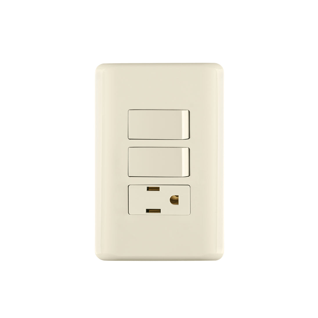 PA-APCO-B2I Placa armada 2 interruptores y contacto, marfil, Basic