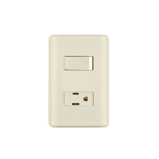 PA-APCO-BI Placa armada interruptor y contacto, marfil, Volteck