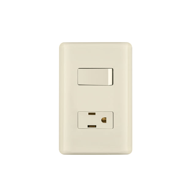 PA-APCO-BI Placa armada interruptor y contacto, marfil, Volteck