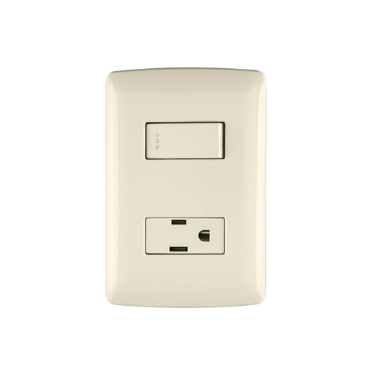 PA-APCO-I Placa armada contacto e interruptor, marfil, línea Italiana
