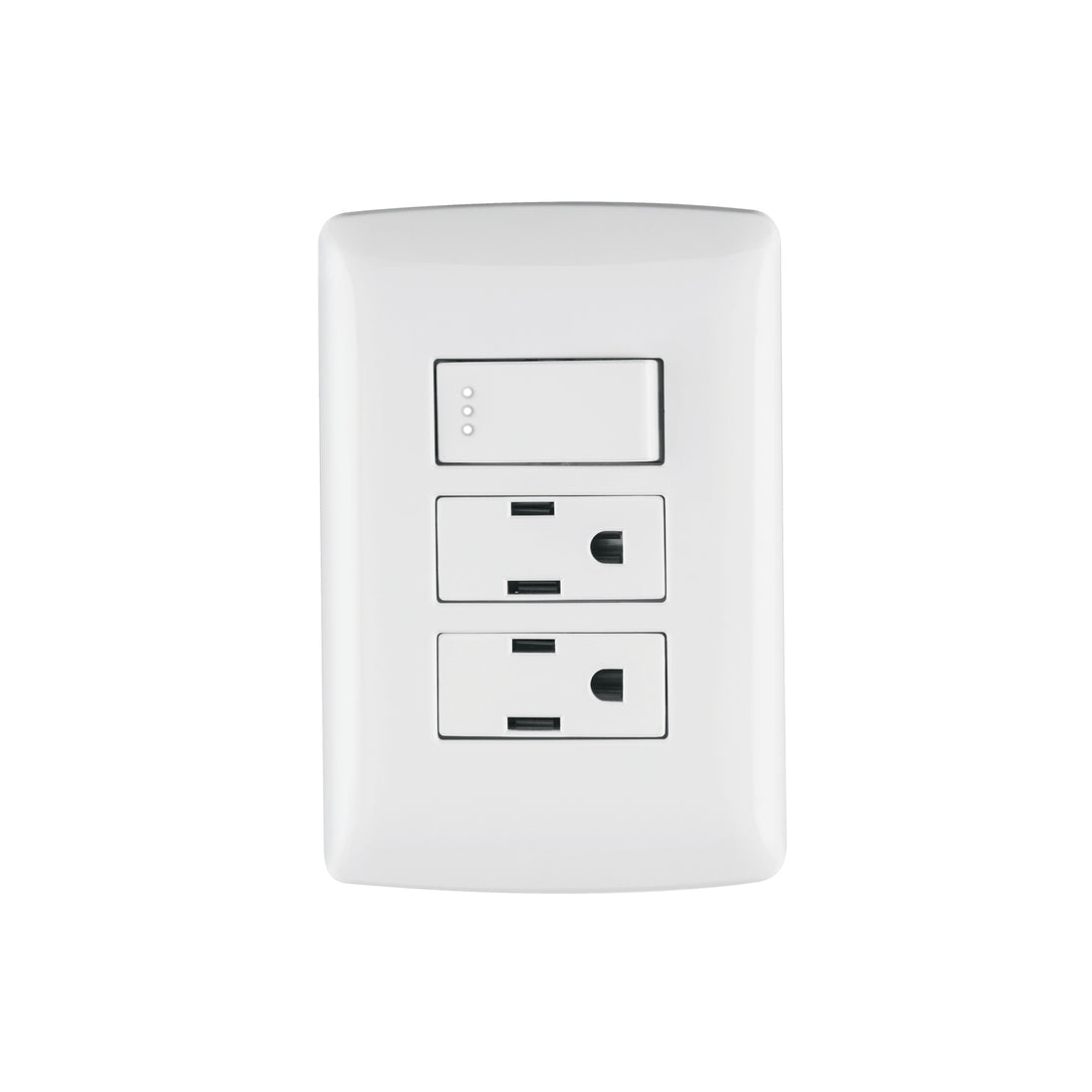 PA-APCO-I3B Placa armada 2 contactos e interruptor,blanco,línea Italiana