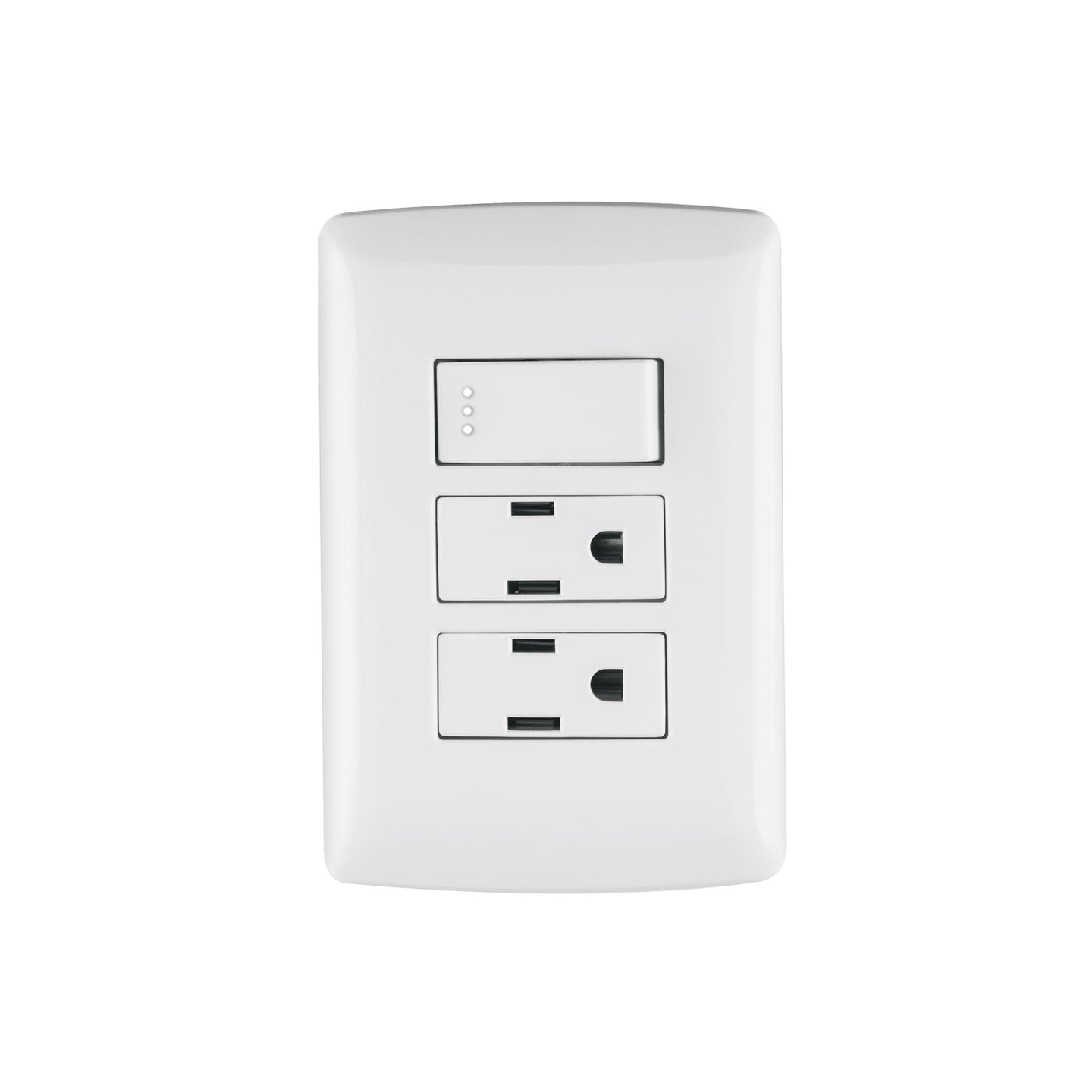 PA-APCO-I3B Placa armada 2 contactos e interruptor,blanco,línea Italiana