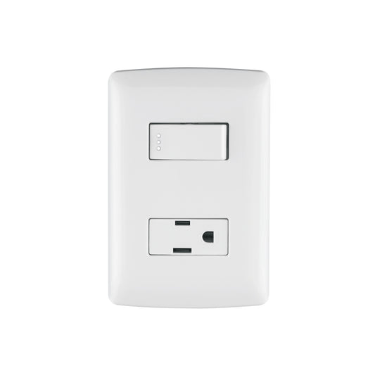 PA-APCO-IB Placa armada contacto e interruptor, blanco, línea Italiana