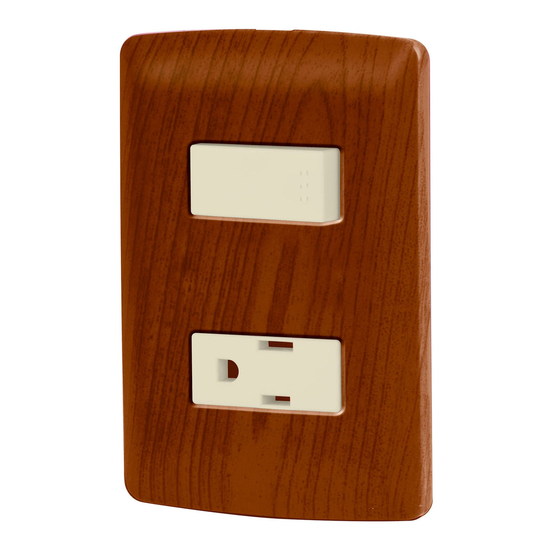 PA-APCO-IM Placa armada contacto e interruptor, madera, línea Italiana