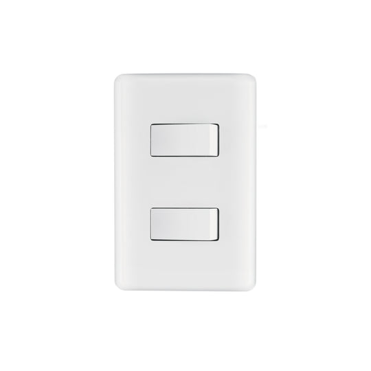 PA-APDO-B Placa armada con 2 interruptores sencillos, Volteck Basic