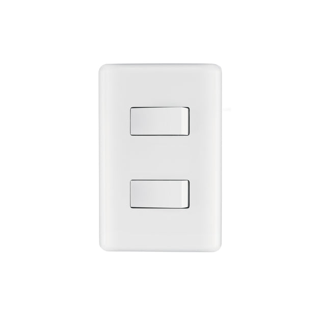 PA-APDO-B Placa armada con 2 interruptores sencillos, Volteck Basic