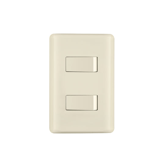 PA-APDO-BI Placa armada, 2 interruptores, marfil, Volteck