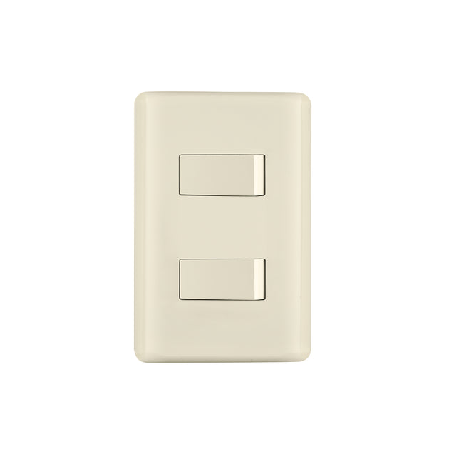 PA-APDO-BI Placa armada, 2 interruptores, marfil, Volteck