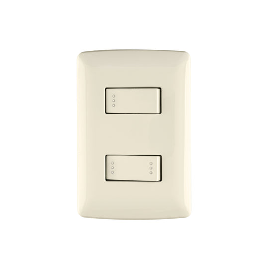 PA-APDO-EI Placa armada 1 interruptor escalera, marfil, línea Italiana