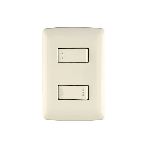 PA-APDO-EI Placa armada 1 interruptor escalera, marfil, línea Italiana