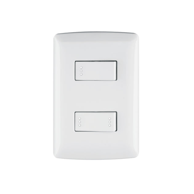 PA-APDO-EIB Placa armada 1 interruptor 1 escalera,blanco, línea Italiana