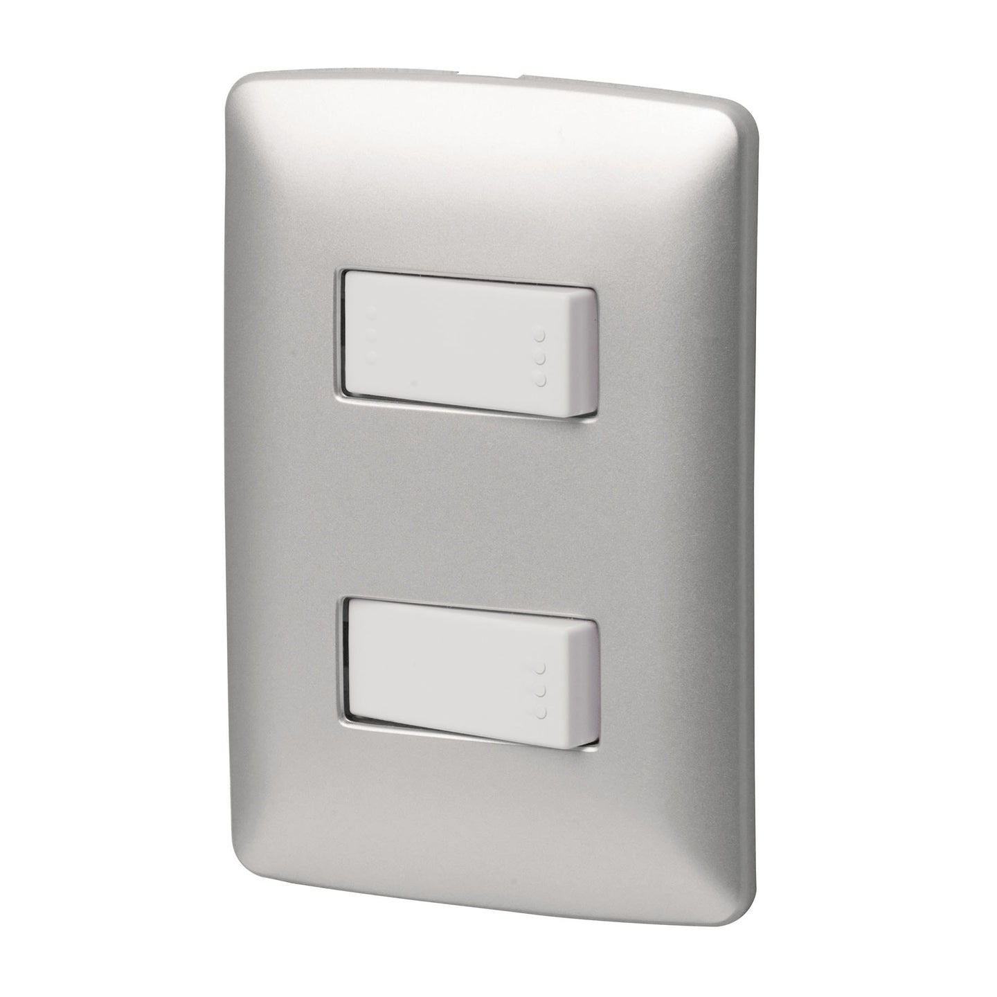 PA-APDO-EIP Placa armada 1 interruptor 1 escalera, plata, línea Italiana