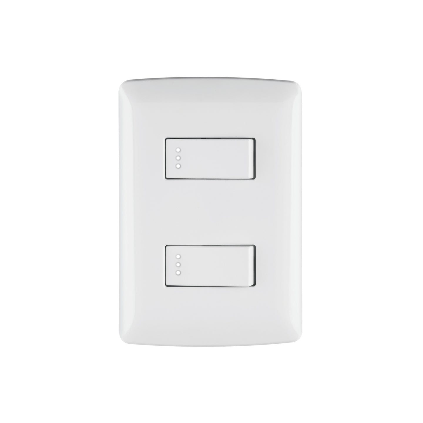 PA-APDO-IB Placa armada, 2interruptores sencillos,blanco,línea Italiana