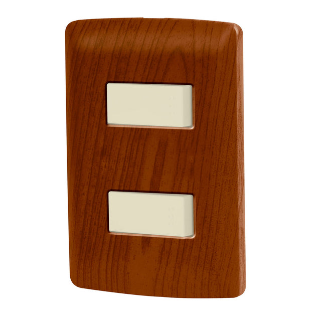 PA-APDO-IM Placa armada 2 interruptores sencillos,madera,línea Italiana