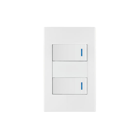 PA-APDO1-EB Placa armada 2 interruptores, 1 módulo, Española, blanco