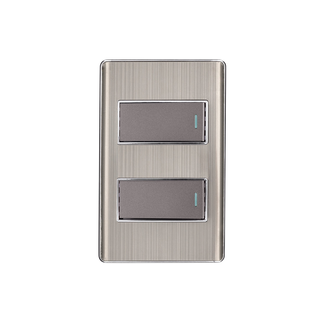 PA-APDO1-LA Placa armada acero inox con 2 interruptores 1 módulo, Lisboa