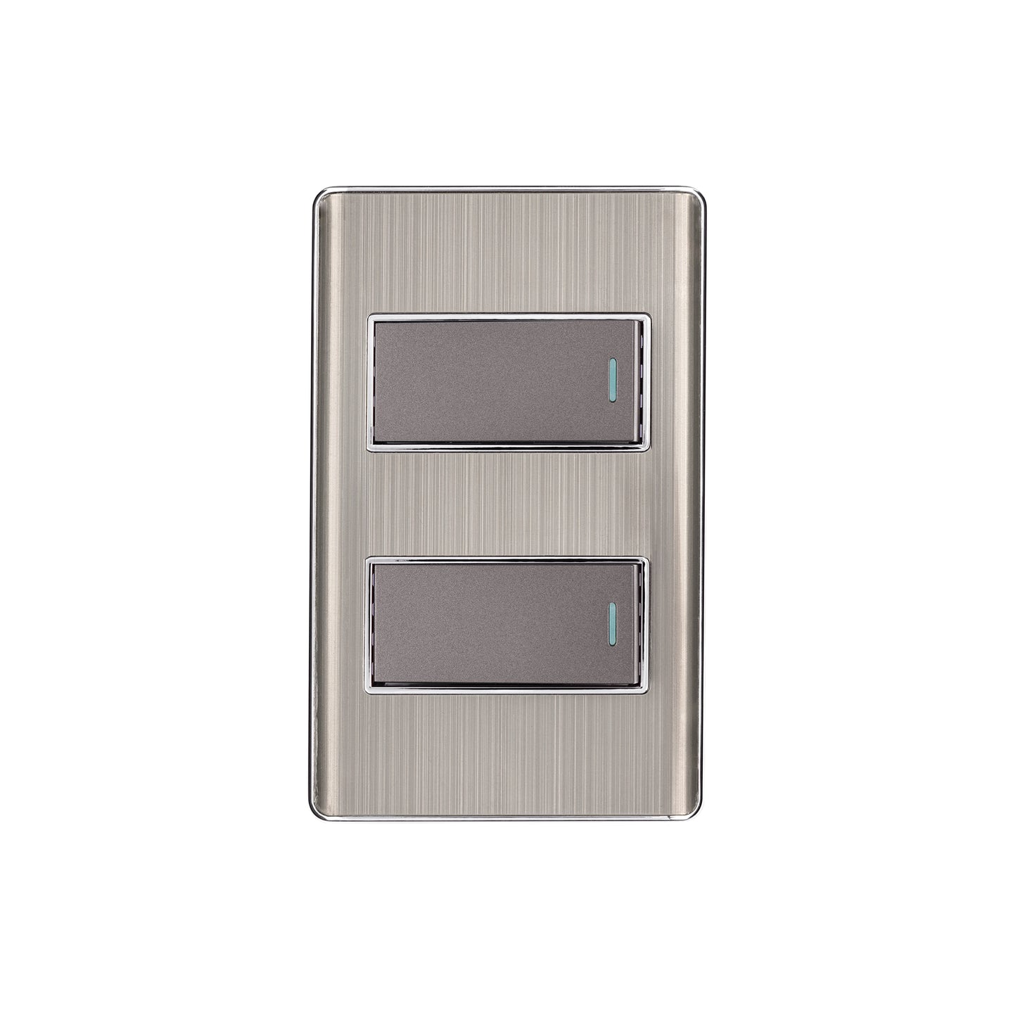 PA-APDO1-LA Placa armada acero inox con 2 interruptores 1 módulo, Lisboa