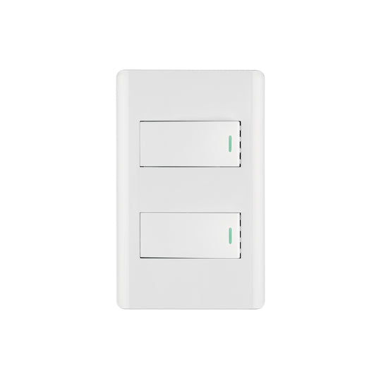 PA-APDO1-LB Placa armada blanca con 2 interruptores 1 módulo, Lisboa