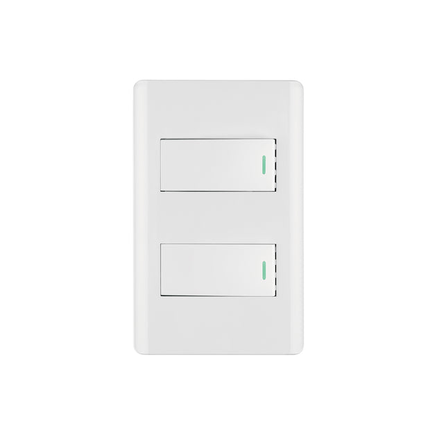 PA-APDO1-LB Placa armada blanca con 2 interruptores 1 módulo, Lisboa