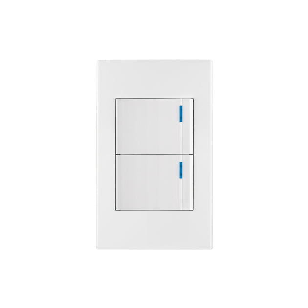 PA-APDO15-EB Placa armada 2 interruptores, 1.5 módulos, Española, blanco