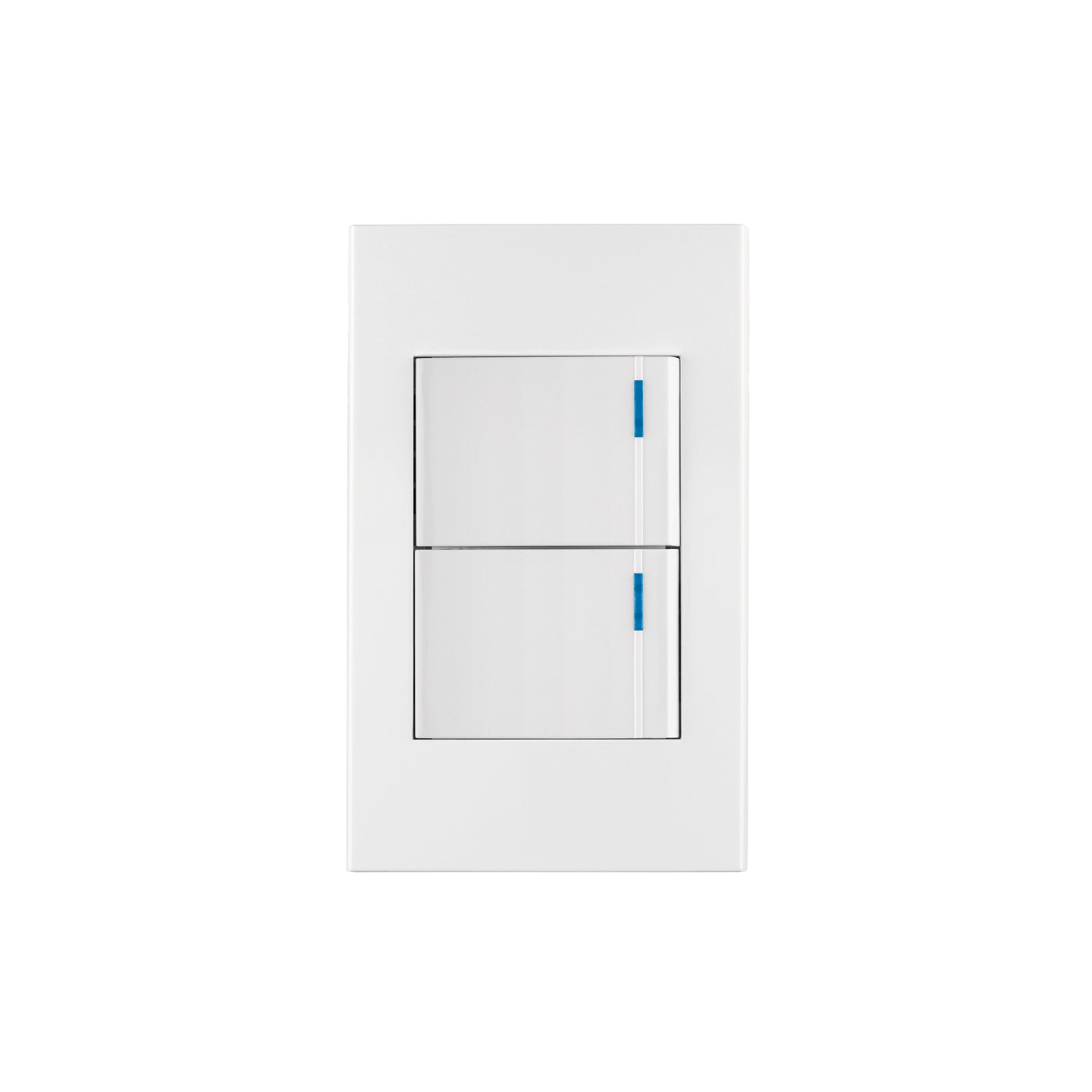 PA-APDO15-EEB Placa armada 2interruptores 1de 3vías,1.5mod,Española blanco