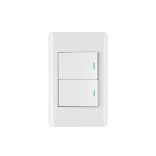 PA-APDO15-ELB Placa armada blanca 1 interruptor y 1 de 3vías 1.5mód,Lisboa