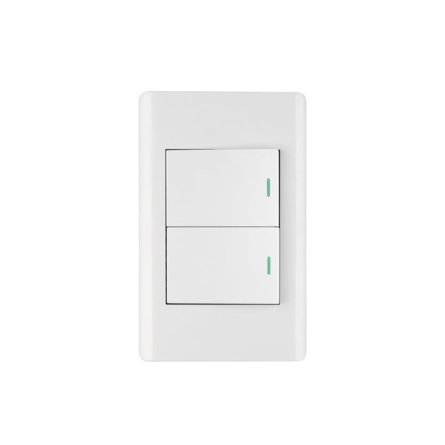 PA-APDO15-ELB Placa armada blanca 1 interruptor y 1 de 3vías 1.5mód,Lisboa