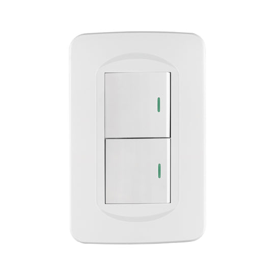 PA-APDO15-ETB Placa armada 1 interruptor y 1 de 3 vías 1.5 mód, Toledo