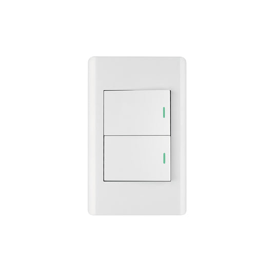 PA-APDO15-LB Placa armada blanca 2 interruptores 1.5 módulos, Lisboa
