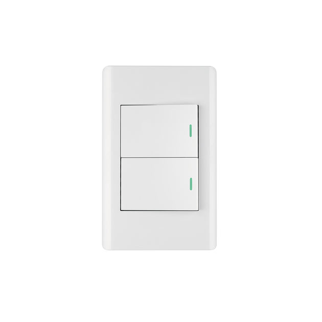 PA-APDO15-LB Placa armada blanca 2 interruptores 1.5 módulos, Lisboa