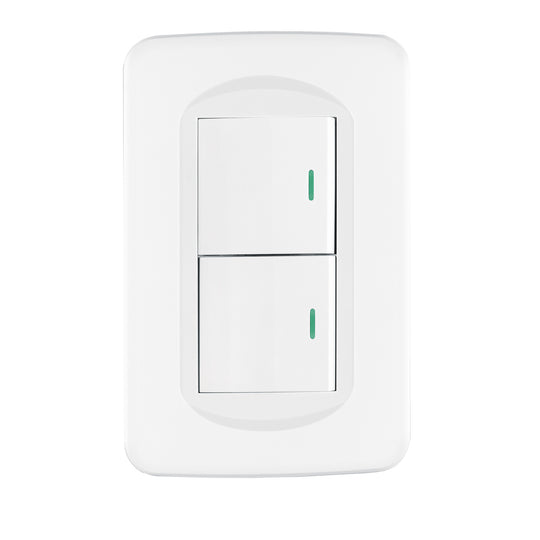 PA-APDO15-TB Placa armada 2 interruptores 1.5 módulos, Toledo, BASIC