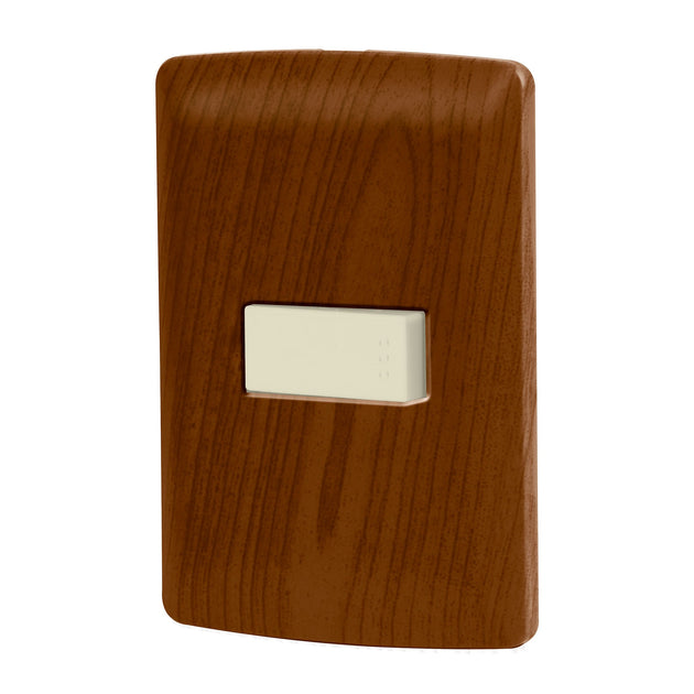 PA-APSE-EIM Placa armada 1 interruptor escalera, madera, línea Italiana