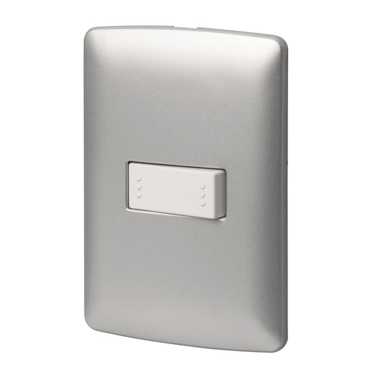 PA-APSE-EIP Placa armada 1 interruptor escalera plata, línea Italiana