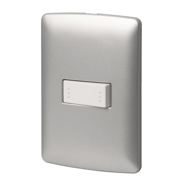 PA-APSE-EIP Placa armada 1 interruptor escalera plata, línea Italiana