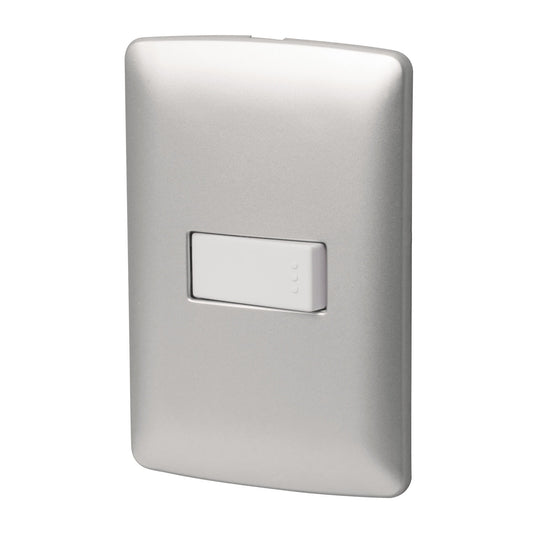 PA-APSE-IP Placa armada 1 interruptor sencillo plata, línea Italiana