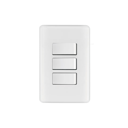 PA-APTR-B Placa armada con 3 interruptores sencillos, Volteck Basic