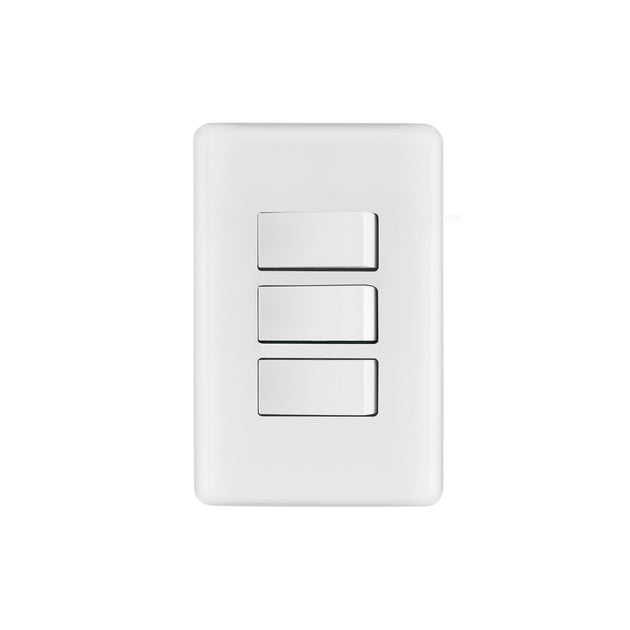 PA-APTR-B Placa armada con 3 interruptores sencillos, Volteck Basic
