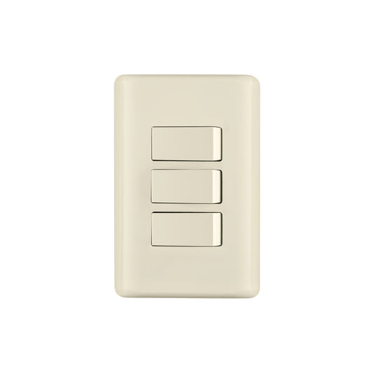 PA-APTR-BI Placa armada 3 interruptores, marfil, Volteck