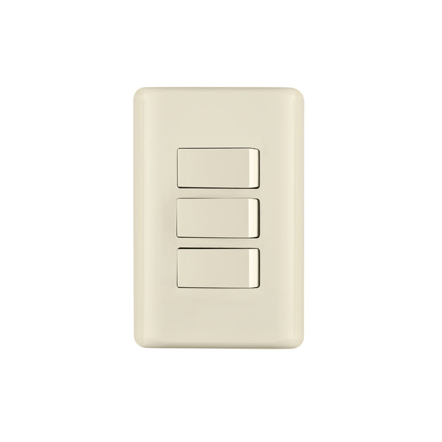 PA-APTR-BI Placa armada 3 interruptores, marfil, Volteck