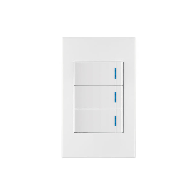 PA-APTR-EB Placa armada 3 interruptores, 1 módulo, Española, blanco
