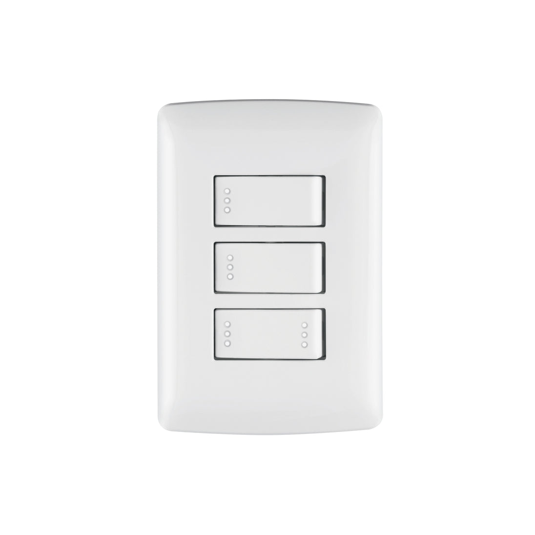 PA-APTR-EIB Placa armada 2 interruptores 1escalera blanco,línea Italiana