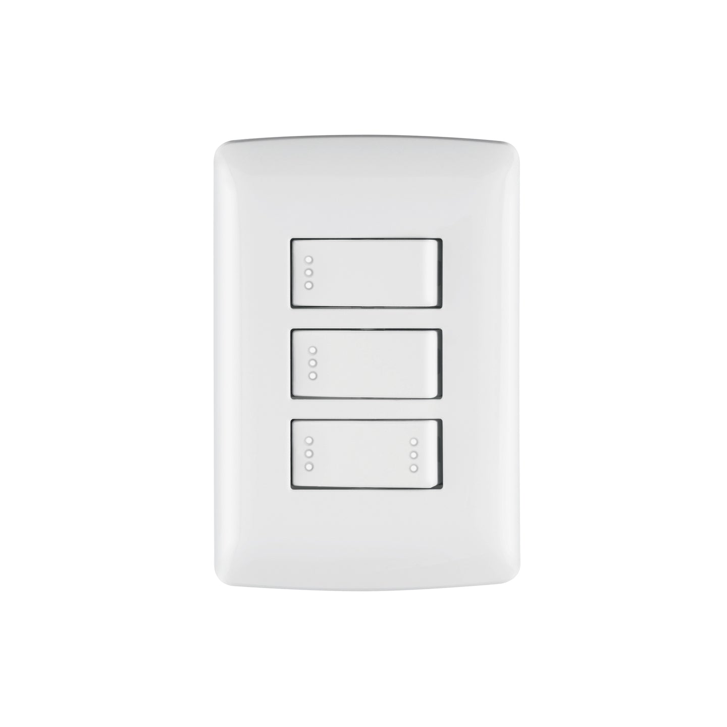 PA-APTR-EIB Placa armada 2 interruptores 1escalera blanco,línea Italiana