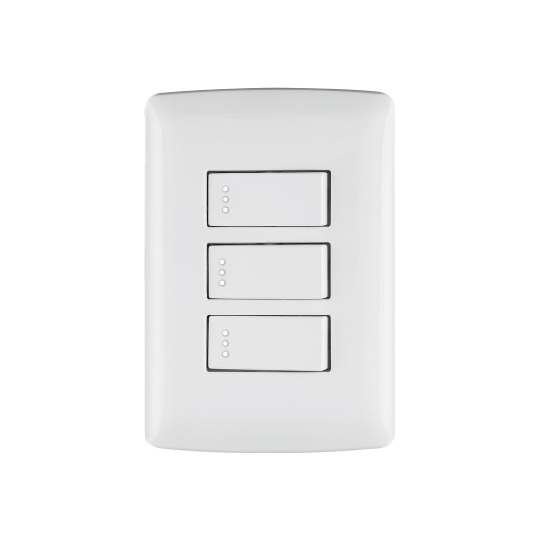 PA-APTR-IB Placa armada 3 interruptores sencillos,blanco,línea Italiana