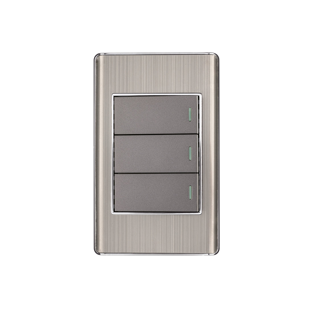 PA-APTR-LA Placa armada acero inox 3 interruptores 1 módulo, Lisboa